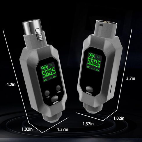 Wireless XLR Transmitter & Receiver: UHF XLR Microphone Wireless System for Condenser/Dynamic Mics, Mixers, Guitar, PA System in Kuwait