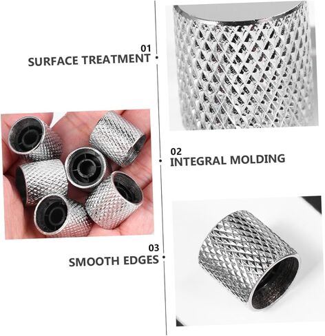 Abaodam 6pcs Guitar Knob Bass Tone Knob Metal Flat Guitar Replacement for Electric Bass in Kuwait