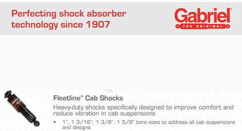 Gabriel 83906 Fleetline Heavy Duty Cab Shocks Fits 17-21 Freightliner Cascadia, 17-23 122SD; 17-20 Columbia; 17-20 Coronado (1 Pack) in Saudi Arabia