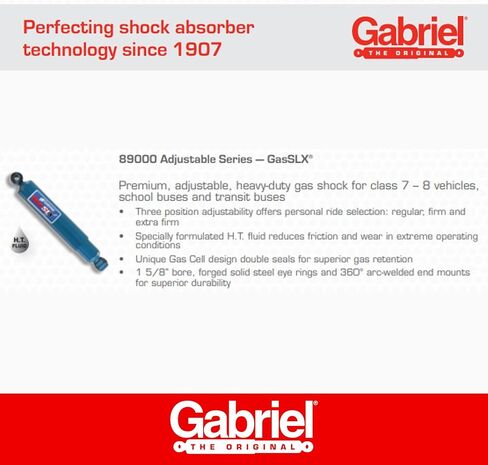 غابرييل 89410 GasSLX ممتص الصدمات الأمامي/الخلفي شديد التحمل قابل للتعديل يناسب حافلة Ford A9522 A9513 B Series؛ ماك توثيل شاحنة مقطورة وجرار فئة 6 7 8 OEM # F4HT-18080-BA، B71-1002 (عبوة واحدة) in Saudi Arabia