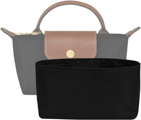 إدراج منظم محفظة للماء لحقيبة Le Pliage Mini مع مقبض ، ومنظم حقيبة اليد Long Champ City Mini (Beige) in Kuwait