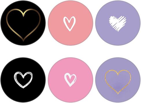 6 Pack Cellphone Phone Grip and Smartphones Stand, Collapsible Cell Phone Expanding Holder for Phone - Green Blue Rose Gold Purple Marble, Black, LJ004 in Saudi Arabia