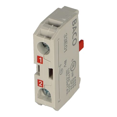 33E01 | BACO 33E10, Contact Block, N/C, Screw TERMINALS, MAX 600V, MAX 10A in Saudi Arabia