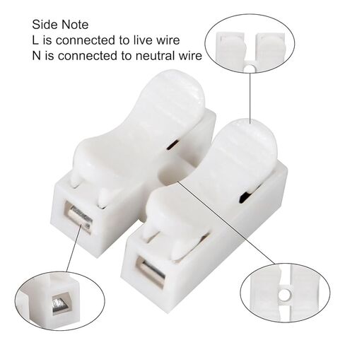 120pcs CH-2 Electrical Cable Connectors Block Push Quick Wire Cable Connector, 10A 220V 2 Pin Push-in Spring Loaded Electrical Connectors for Lighting Electrical and Automotive Wiring Electricity in Saudi Arabia