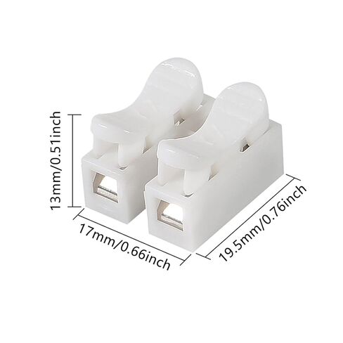 120pcs CH-2 Electrical Cable Connectors Block Push Quick Wire Cable Connector, 10A 220V 2 Pin Push-in Spring Loaded Electrical Connectors for Lighting Electrical and Automotive Wiring Electricity in Saudi Arabia