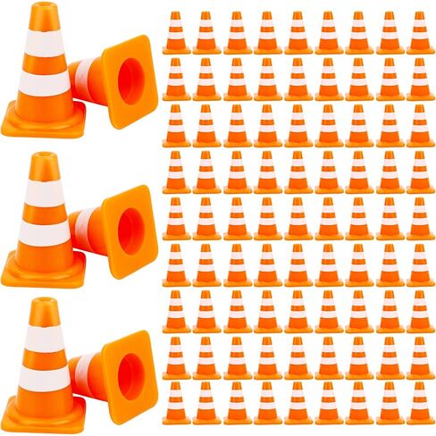 100 Pack 1 Inch Mini Traffic Cones Plastic Orange Construction Cones Small Traffic Cones for Sports Road Sign Construction Theme Party Indoor Outdoor Games in Saudi Arabia
