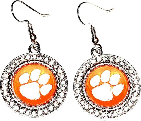 Clemson rhinestone embellished sports fan dangle earrings in Saudi Arabia