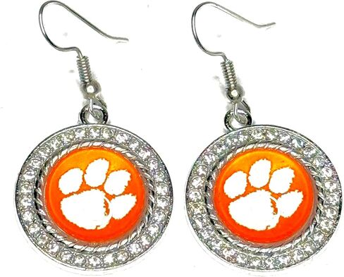 Clemson rhinestone embellished sports fan dangle earrings in Saudi Arabia