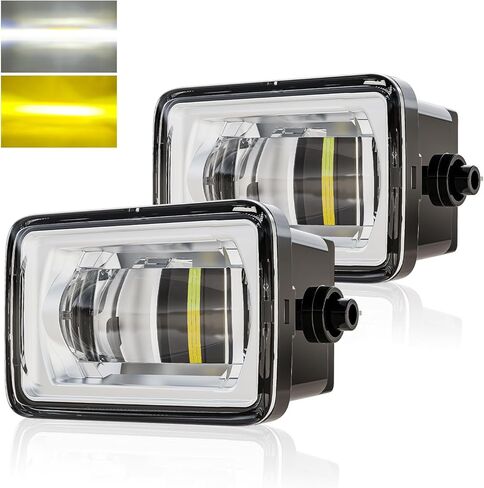 Premium LED Fog Light Assemblies For F150/F250/F350 2015-2020 Ford, Two-Tone Fog Lamp Assembly Kit, 300% Brighter than Halogen, 3000K/6500K IP67 DC 12V, 2Pcs, JL3Z-7222-D in Kuwait