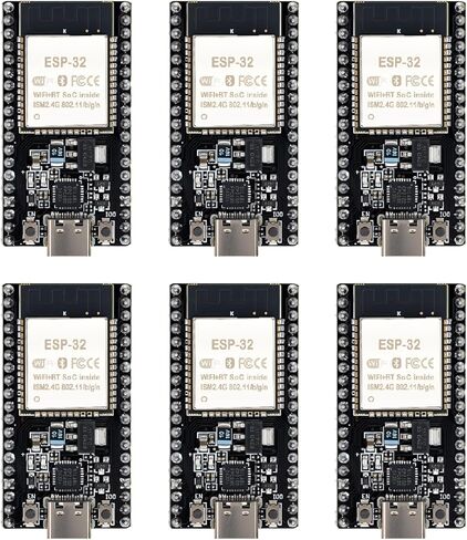 KEAcvise 6-Pack ESP32 Development Board, Compatible with DevKitC-32 Module - Dual-Core WiFi + Bluetooth with Type-C, 38-Pin GPIO for Arduino IDE, IoT, Smart Home in Saudi Arabia