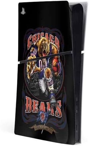 غلاف Skinit المخصص للألعاب متوافق مع وحدة التحكم PS5 Slim Digital Edition - تصميم مرخص رسميًا من NFL Chicago Bears in Kuwait