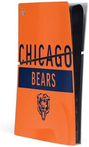 غلاف Skinit المخصص للألعاب متوافق مع وحدة التحكم PS5 Slim Digital Edition - تصميم مرخص رسميًا من NFL Chicago Bears in Kuwait