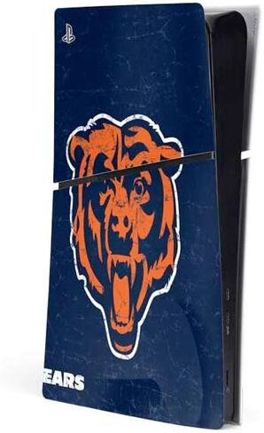 غلاف Skinit المخصص للألعاب متوافق مع وحدة التحكم PS5 Slim Digital Edition - تصميم مرخص رسميًا من NFL Chicago Bears in Kuwait