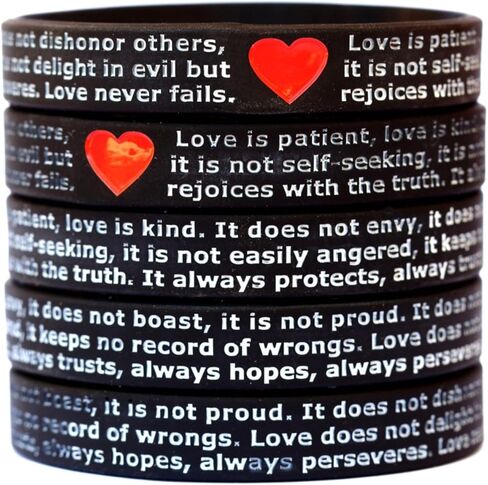 SayitBands 20 Love is Patient Love is Kind I Corinthians 13 أساور معصم من السيليكون in Saudi Arabia