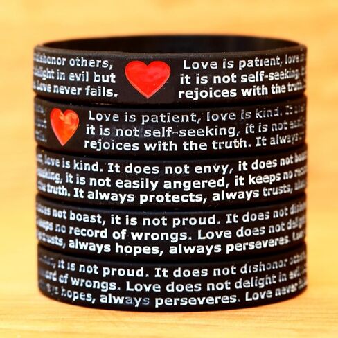SayitBands 20 Love is Patient Love is Kind I Corinthians 13 أساور معصم من السيليكون in Saudi Arabia