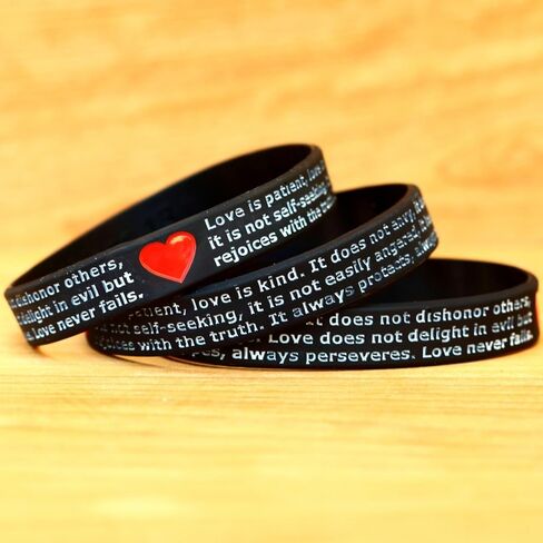 SayitBands 20 Love is Patient Love is Kind I Corinthians 13 أساور معصم من السيليكون in Saudi Arabia