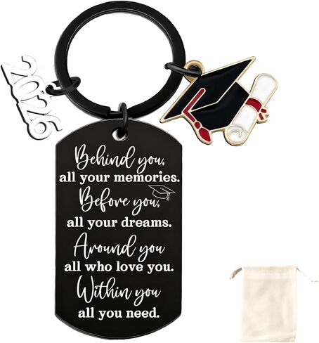 Graduation Gifts for Her/Him Class of 2025 Graduation Keychain with Inspirational Quote Personalized Gift for Student in Kuwait