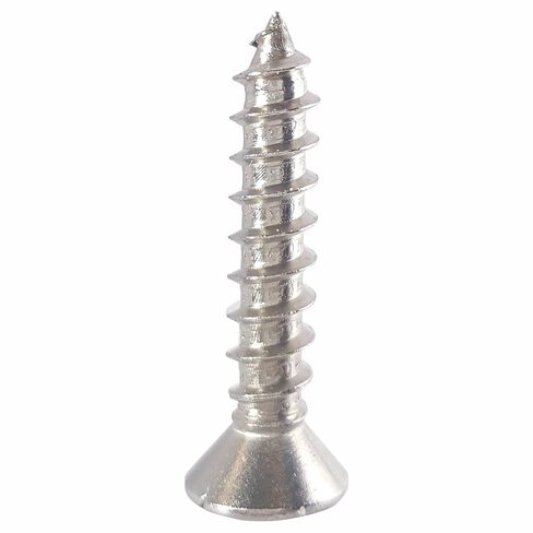 #8 x 1-1/4" Oval Head Sheet Metal Screws, Square Drive, Stainless Steel 18-8, Full Thread, Bright Finish, Self-Tapping, Type A, Quantity 100 by Fastenere in Saudi Arabia