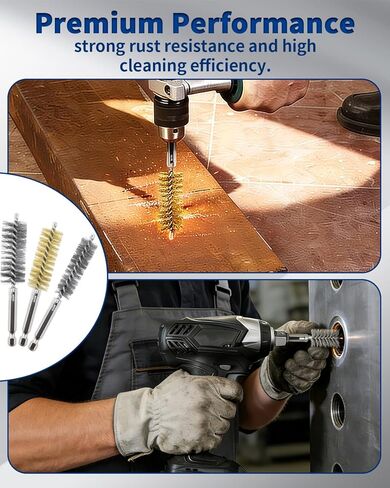 20 قطعة من فرشاة سلك الفولاذ المقاوم للصدأ للمثقاب، مجموعة فرش تنظيف تجويف فرشاة سلكية 5/16 بوصة - 3/4 بوصة مع شعيرات أسلاك ملتوية بساق سداسية 1/4 بوصة لتنظيف الصدأ والأنابيب (8,10,11,12,13,15,16,17,18,19 ملم) in Kuwait