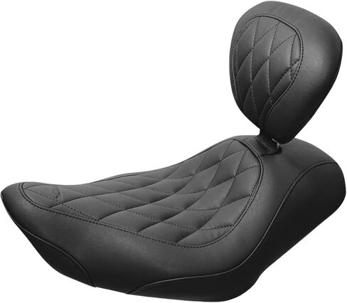 Mustang Motorcycle Seats 76735 Wide Tripper Solo Seat for Harley-Davidson Road King 1997-'07, Street Glide 2006-'07 & Screamin' Eagle 2000-'01 & 2004-'05, Diamond, Black in Kuwait