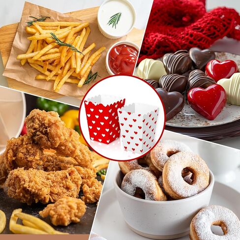 FYSUIMU 100 Pcs Valentine's Day Popcorn Boxes Mini Cardboard Popcorn Container Red White Love Heart Treat Candy Goodie Boxes for Wedding Birthday Party Supplies, 2.2 x 4.2 x 3 inch in Saudi Arabia