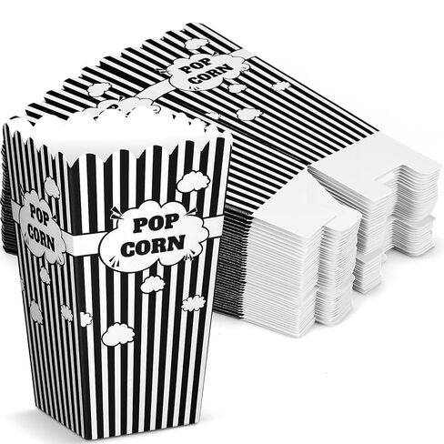 Feifeiya 50 Pcs mini stripe popcorn boxes Buckets and Container for Home for Graduation Carnival Summer Birthday Party Supplies(Green) in Saudi Arabia