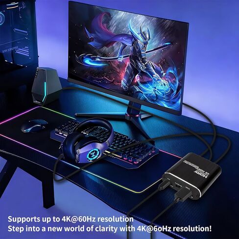 مستخرج صوت HDMI ARC 4K@60 هرتز HDMI ARC إلى محول بصري مع محول إخراج صوت بصري و3.5 مم يدعم 3D/HDCP1.4/LPCM7.1/DTS لصندوق التلفزيون/DVD/PS5/سماعة الرأس/أمبير/المسرح المنزلي in Kuwait