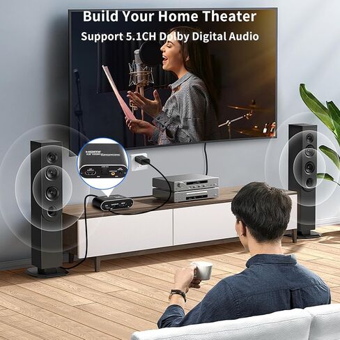 مستخرج صوت HDMI ARC 4K@60 هرتز HDMI ARC إلى محول بصري مع محول إخراج صوت بصري و3.5 مم يدعم 3D/HDCP1.4/LPCM7.1/DTS لصندوق التلفزيون/DVD/PS5/سماعة الرأس/أمبير/المسرح المنزلي in Kuwait