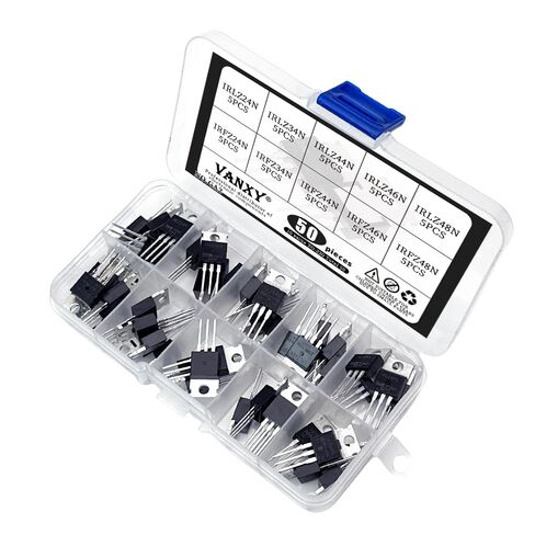 10Values*5Pcs=50Pcs Power MOSFET Transistor Kits IRLZ24N IRLZ34N IRLZ44N IRLZ46N IRLZ48N IRFZ24N IRFZ34N IRFZ44N IRFZ46N IRFZ48N TO-220 Rectifier Chips in Kuwait