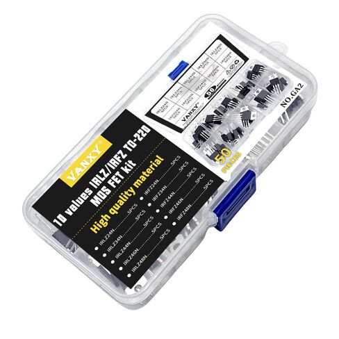 10Values*5Pcs=50Pcs Power MOSFET Transistor Kits IRLZ24N IRLZ34N IRLZ44N IRLZ46N IRLZ48N IRFZ24N IRFZ34N IRFZ44N IRFZ46N IRFZ48N TO-220 Rectifier Chips in Kuwait