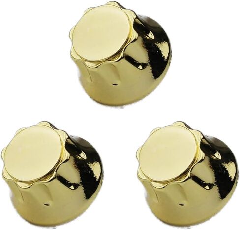 Guyker 3Pcs Top Hat Guitar Potentiometer Control Knobs - Zinc Alloy Bell Cap Speed Tone Volume Knob Replacement Parts for Electric Guitar or Precision Bass - CKB013X, Gold in Saudi Arabia