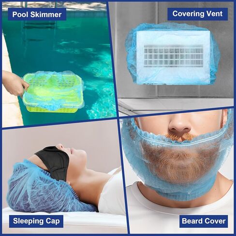 LEOBRO 24" Hair Net, Hair Nets for Food Service Workers, 50PCS Hairnets for Foodservice, Kitchen Hair Nets for Women Men Cooking, Non-woven Bouffant Caps, Disposable Hair Cap Hair Cover, Blue in Saudi Arabia