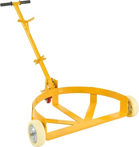Dithoko 55 Gallon Drum Dolly, 1200 lbs Capacity Oil Drum Cart with 1 Swivel Wheel and 2 Fixed PU Wheels, Profile Steel Oil Barrel Drum Roller Cart for Workshops Factories and Warehouses in Kuwait