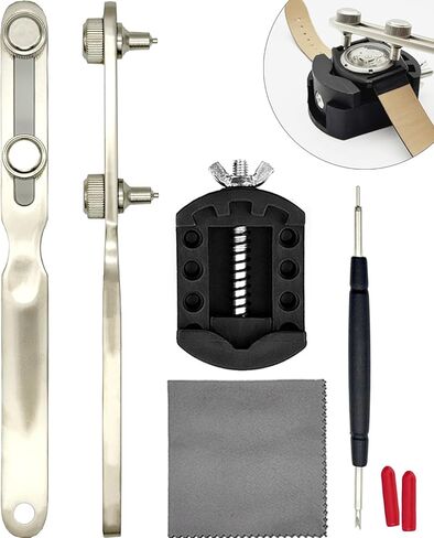 Watch Case Back Remover Tool, Adjustable Watch Wrench for Threaded Back Covers Watchmaker Repair Kit for Battery Replacement in Saudi Arabia