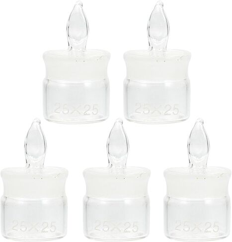 Holibanna 5 قطع زجاجات وزن زجاجية مع غطاء منخفض الشكل 25 × 25 مم لعينات مختبرية وزن الجرار مجموعة أدوات زجاجية كيميائية للتجربة العلمية in Kuwait