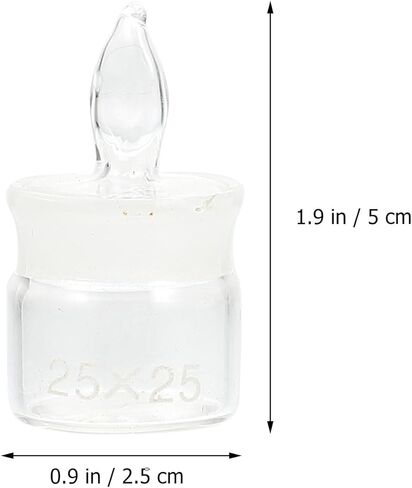 Holibanna 5 قطع زجاجات وزن زجاجية مع غطاء منخفض الشكل 25 × 25 مم لعينات مختبرية وزن الجرار مجموعة أدوات زجاجية كيميائية للتجربة العلمية in Kuwait