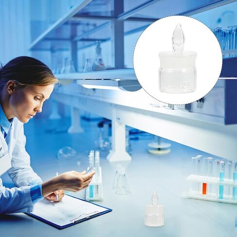 Holibanna 5 قطع زجاجات وزن زجاجية مع غطاء منخفض الشكل 25 × 25 مم لعينات مختبرية وزن الجرار مجموعة أدوات زجاجية كيميائية للتجربة العلمية in Kuwait