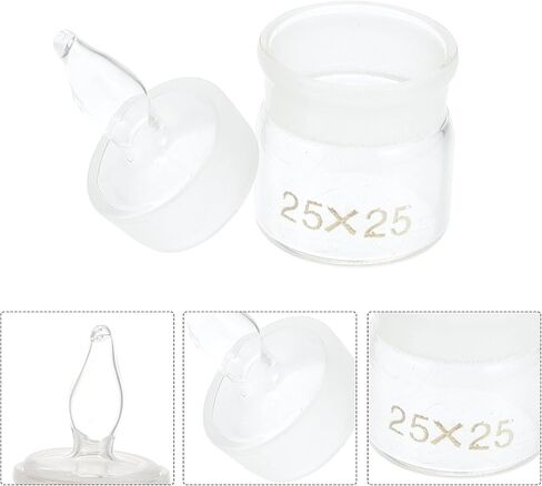 Holibanna 5 قطع زجاجات وزن زجاجية مع غطاء منخفض الشكل 25 × 25 مم لعينات مختبرية وزن الجرار مجموعة أدوات زجاجية كيميائية للتجربة العلمية in Kuwait