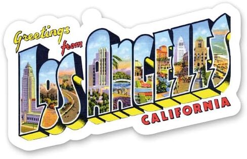 Squiddy Greetings from Los Angeles - Vinyl Sticker for Car, Laptop, Notebook (5.5" Wide) in Saudi Arabia