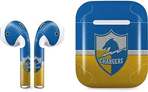 ملصق صوتي من Skinit متوافق مع Apple AirPods مع حقيبة شحن Lightning - تصميم عتيق مرخص رسميًا من NFL Los Angeles Chargers in Kuwait