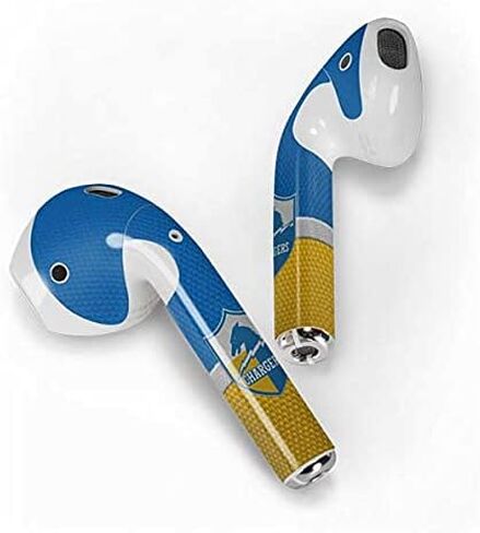 ملصق صوتي من Skinit متوافق مع Apple AirPods مع حقيبة شحن Lightning - تصميم عتيق مرخص رسميًا من NFL Los Angeles Chargers in Kuwait