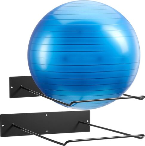 Threan Metal Medicine Ball Rack Wall Mounted 16.6'' Large Yoga Storage Ball Rack Thickened Black Sport Exercise Equipment Holder for Gyms Studios Home Space in Saudi Arabia
