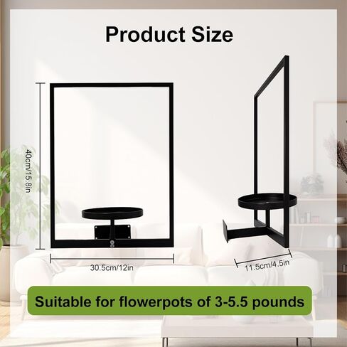 CanVrinxol Vertical Garden Plant Frame, Metal Wall Hanging Plant Holder for Indoor Outdoor Decor, Includes 2 Black Modern Picture Frame Plant Stands (3 pack rectangle) in Saudi Arabia