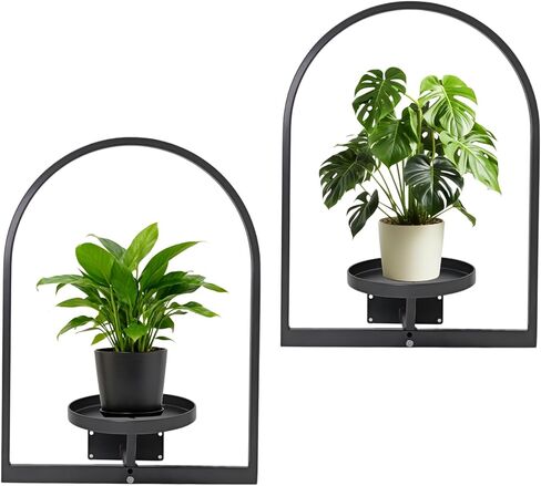 CanVrinxol Vertical Garden Plant Frame, Metal Wall Hanging Plant Holder for Indoor Outdoor Decor, Includes 2 Black Modern Picture Frame Plant Stands (3 pack rectangle) in Saudi Arabia