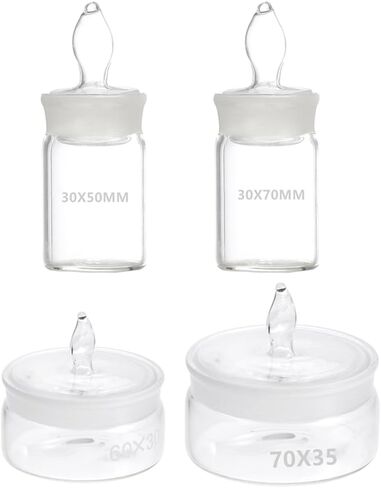 Hemobllo Weighing Bottles- Diverse Glass Weighing Bottles Lab, Specific in Low Form Tall Form Specific Gravity Bottle Laboratory Supplies (4PCS) in Saudi Arabia