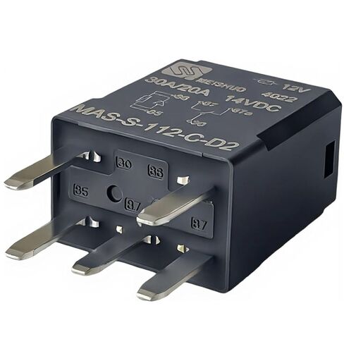 Genuine OEM MAS-S-112-C-D2 ISO 280 Micro 5-Pin Relay 12V SPDT 30A/20A Sealed, Diode D2 (Anode on 85), 85/86 Coil, 30-87-87a Terminals, MASS112CD2 in Saudi Arabia