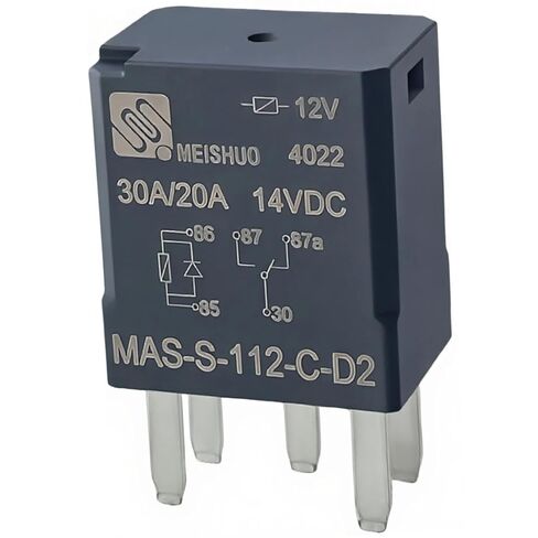 Genuine OEM MAS-S-112-C-D2 ISO 280 Micro 5-Pin Relay 12V SPDT 30A/20A Sealed, Diode D2 (Anode on 85), 85/86 Coil, 30-87-87a Terminals, MASS112CD2 in Saudi Arabia