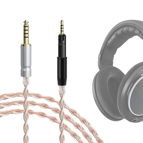 كابل صوت GEEKRIA Apollo مطلي بالفضة 4.4 مم إلى 2.5 مم متوافق مع سماعات Sennheiser HD 620S، HD 599، HD 598، HD 560S، HD 400PRO، HD 579، HD 569، سلك بديل (4.9 قدم / 1.5 متر) in Saudi Arabia