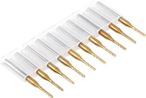 Yctze 1.5mm End Mill Tungsten Coating Engraving Bit, CNC PCB Cutting Tool with 1/8' Shank, Pack of 10, for Cutter and Downcut 2mm 1/16 Tasks in Saudi Arabia