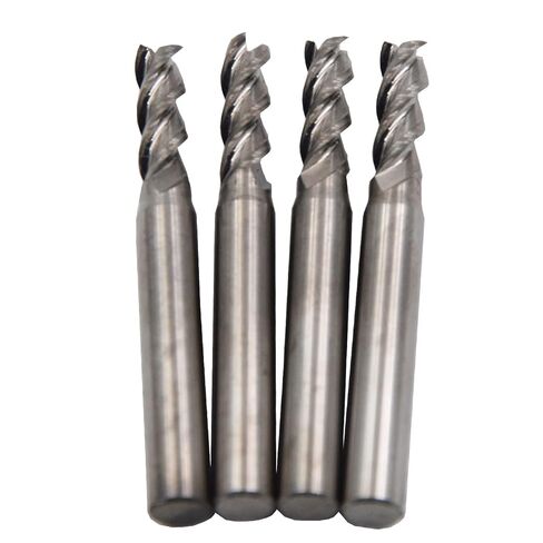 4Pcs/Lot,Micro Flat Square End Mill;UnCoated;Two Flutes;Solid Tungsten Carbide CNC Router Bit for Aluminum Brass Bronze (0.66mm Mill Dia+1.32mm Cut Lg +4mm SHK+50mmOAL) in Saudi Arabia